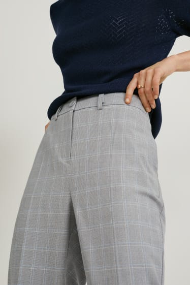 Donna - Pantaloni - straight fit - a quadretti - grigio chiaro melange