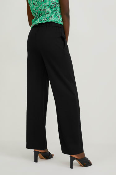Kobiety - Spodnie materiałowe - straight fit - czarny