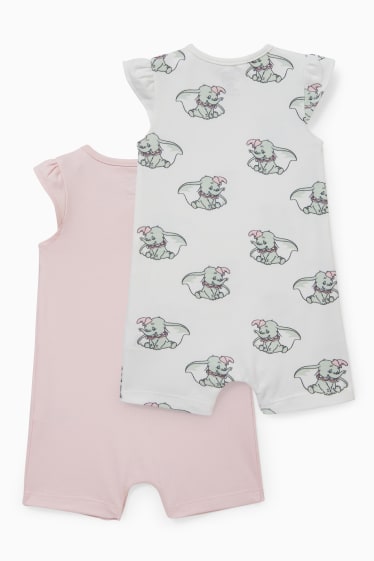 Baby: meisjes - Set van 2 - Dombo - babypyjama - wit / roze