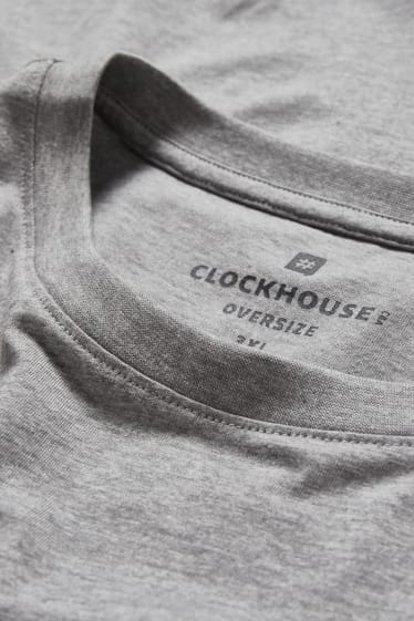 Pánské - CLOCKHOUSE - tričko - šedá-žíhaná