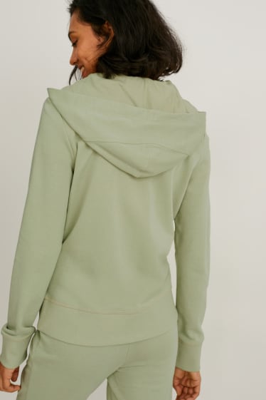 Damen - Basic-Sweatjacke mit Kapuze - hellgrün