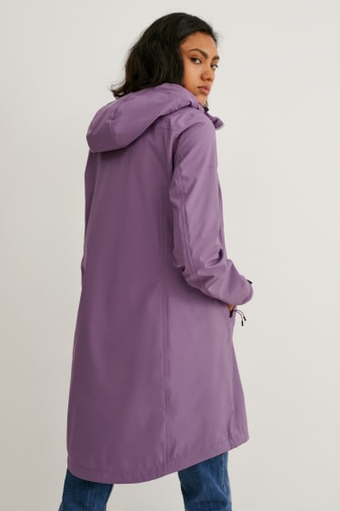 Kobiety - Płaszcz funkcyjny z kapturem - jasnofioletowy