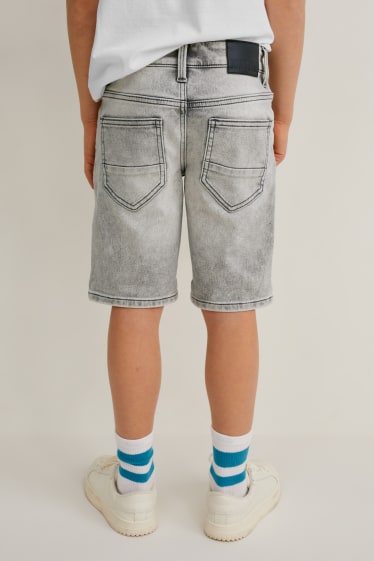 Kinder - Jeans-Shorts - Jog Denim - grau-melange