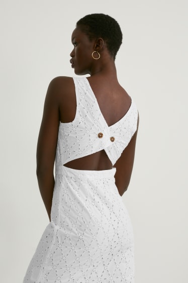 Women - Dress  - embroidered - white