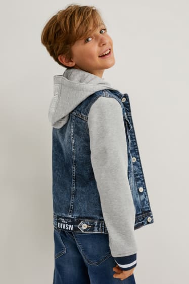 Kinder - Jacke mit Kapuze - jeansblau