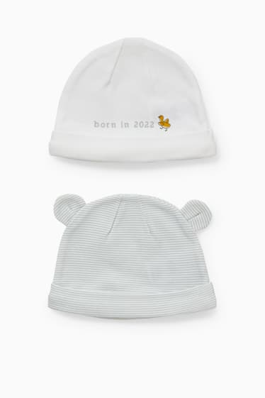 Bébés - Lot de 2 - bonnets pour bébé - blanc