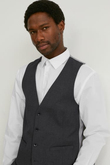 Uomo - Gilè coordinabile - regular fit - Flex - LYCRA® - grigio scuro