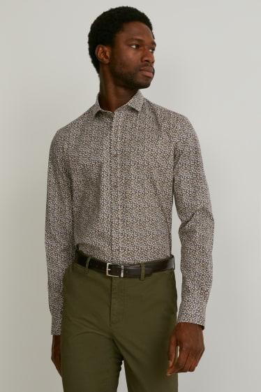 Men - Shirt - slim fit - cutaway collar - multicoloured
