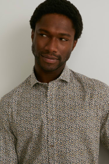 Men - Shirt - slim fit - cutaway collar - multicoloured