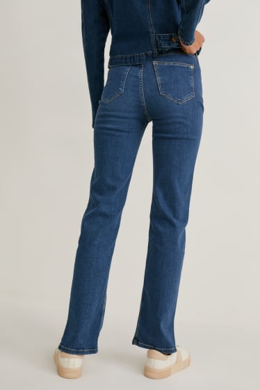 Women - Straight jeans - high waist - blue denim