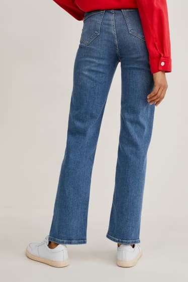 Damen - Straight Jeans - High Waist - jeansblau