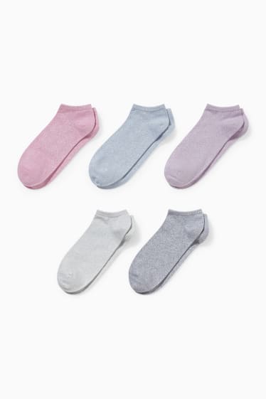 Children - Multipack of 5 - trainer socks - pink