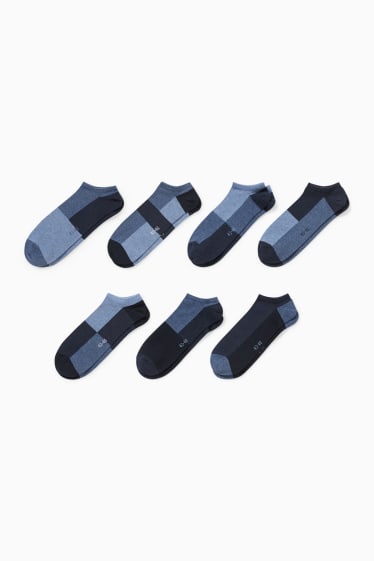 Men - Multipack of 7 - trainer socks - LYCRA® - dark blue