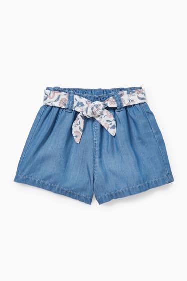 Bébés - Shorts pour bébé avec ceinture - jean bleu clair