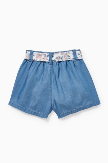 Bébés - Shorts pour bébé avec ceinture - jean bleu clair