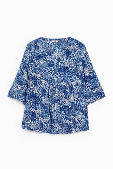 Women - Blouse - floral - blue