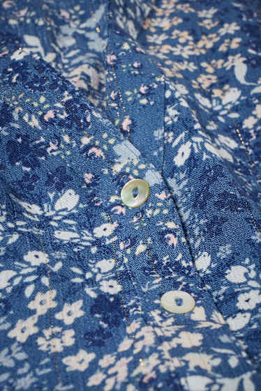 Women - Blouse - floral - blue
