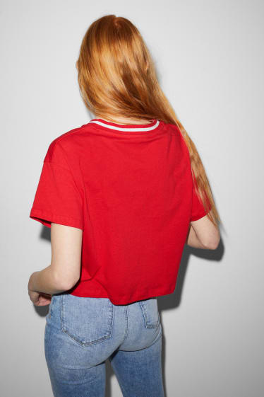 Teens & young adults - CLOCKHOUSE - cropped T-shirt  - red