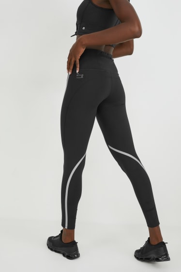 Donna - Leggings sportivi - Supportive - running - 4 Way Stretch - nero