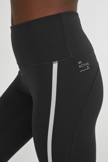 Donna - Leggings sportivi - Supportive - running - 4 Way Stretch - nero