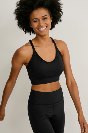 Femei - Sutien funcțional - vătuit - jogging - 4 Way Stretch    - negru