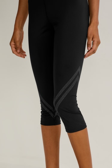 Femmes - Legging capri de sport - fonction compressive - running - noir