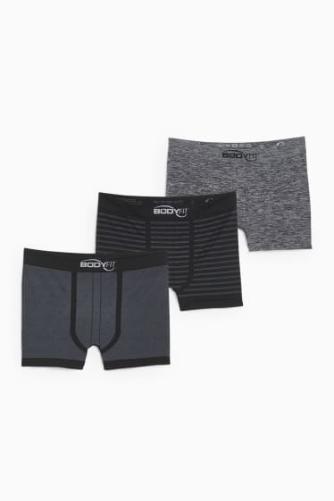 Hommes - Lot de 3 - boxers - sans coutures - LYCRA® - noir