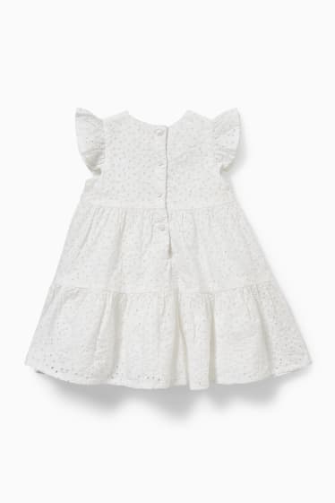 Niemowlęta - Sukienka niemowlęca - odświętna - z haftem - biały