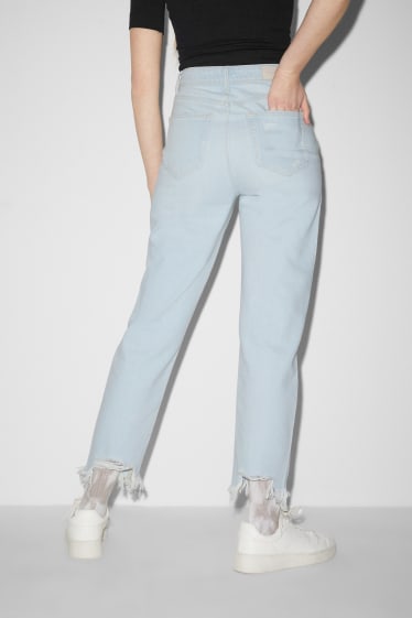 Dámské - CLOCKHOUSE - mom jeans - high waist - džíny - světle modré