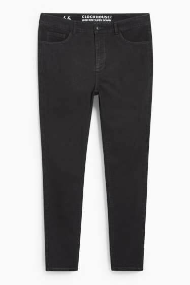 Women - CLOCKHOUSE - super skinny jeans - high waist - black