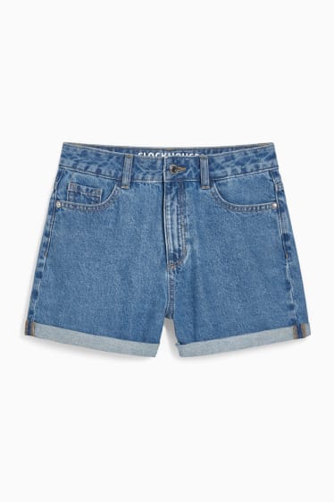 Femmes - CLOCKHOUSE - short en jean - high waist - jean bleu clair