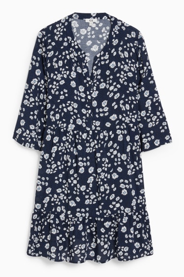 Women - Dress - floral - dark blue