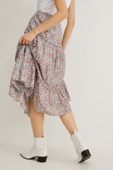 Femmes - Jupe - motif floral - coloré