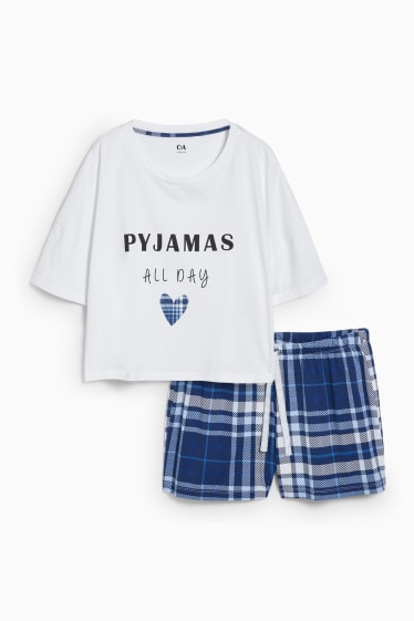 Femei - Pijama scurtă - alb
