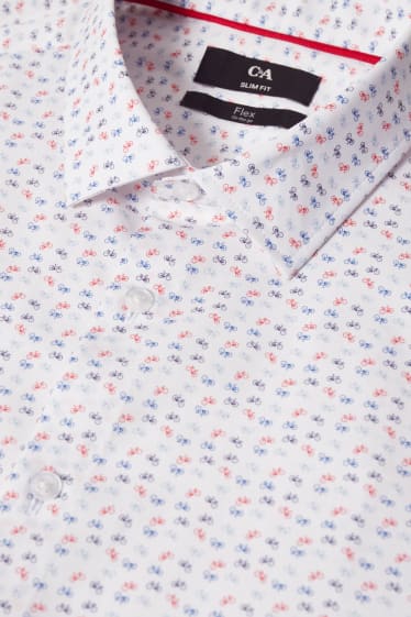 Herren - Businesshemd - Slim Fit - Kent - Flex - bügelleicht - weiß