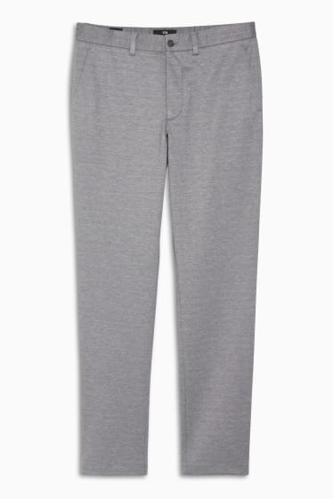 Uomo - Pantaloni eleganti - slim fit - Flex - a quadretti - grigio melange