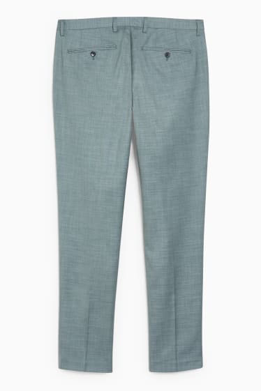 Hommes - Pantalon de costume - slim fit - stretch - LYCRA® - vert chiné