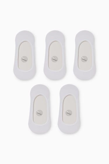 Femmes - Lot de 5 paires - chaussinettes - blanc