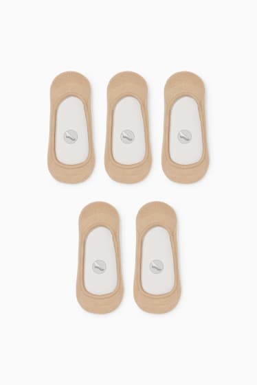 Damen - Multipack 5er - Füßlinge - beige
