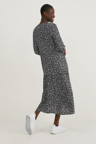 Women - Fit & flare dress - floral - black