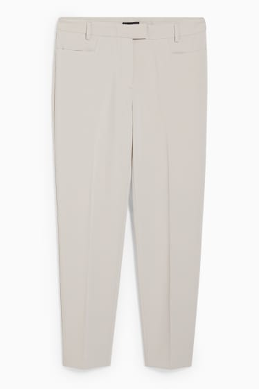Dámské - Business kalhoty - classic slim fit - perlová