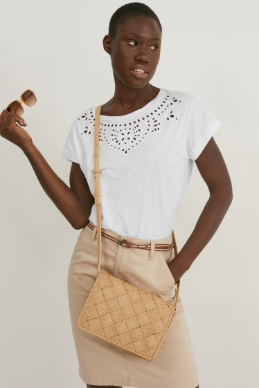 Women - Straw shoulder bag - beige