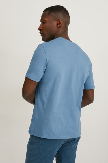 Men - T-shirt - blue-melange
