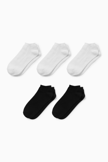 Children - Multipack of 5 - trainer socks - black / white