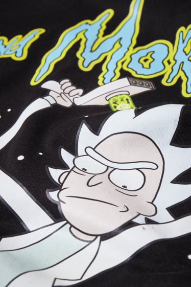 Heren - CLOCKHOUSE - T-shirt - Rick en Morty - zwart