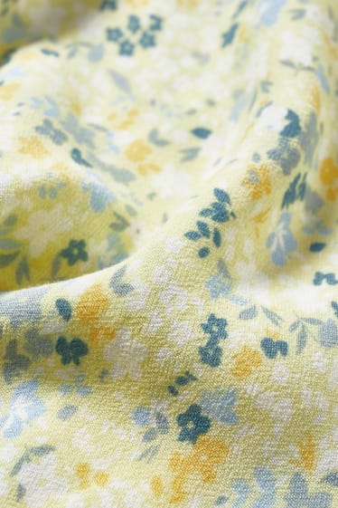 Dámské - Těhotenská halenka - s květinovým vzorem - světle žlutá