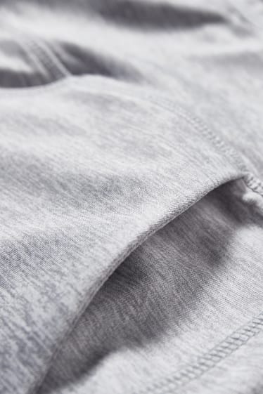 Dámské - Funkční teplákové kalhoty - fitness - 4 Way Stretch - světle šedá-žíhaná
