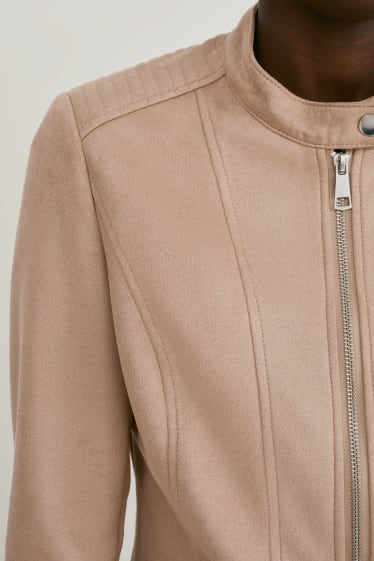 Women - Jacket - faux suede - light brown