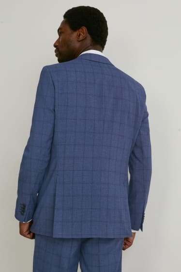 Men - Mix-and-match tailored jacket - regular fit - LYCRA® - check - dark blue-melange