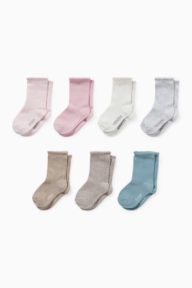 Bébés - Pack de 7 paires - chaussettes pour bébé - marron clair